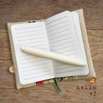 inside view handmade linen journal cover with lined notebook pages – hello.aj