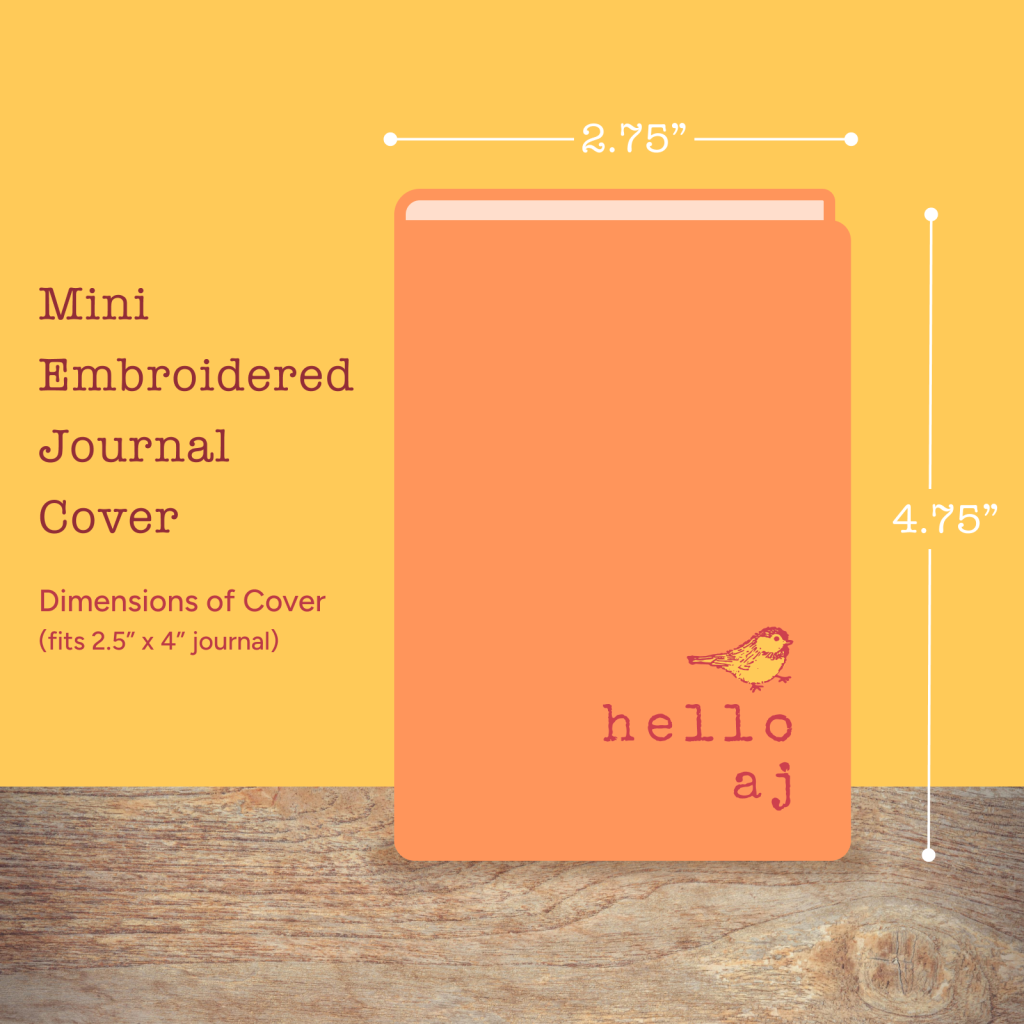 handmade fabric journal cover size guide 2.75 x 4.75 inches – hello.aj